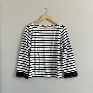 J. Crew | Striped 3/4 Length Sleeve with Cuff Detail